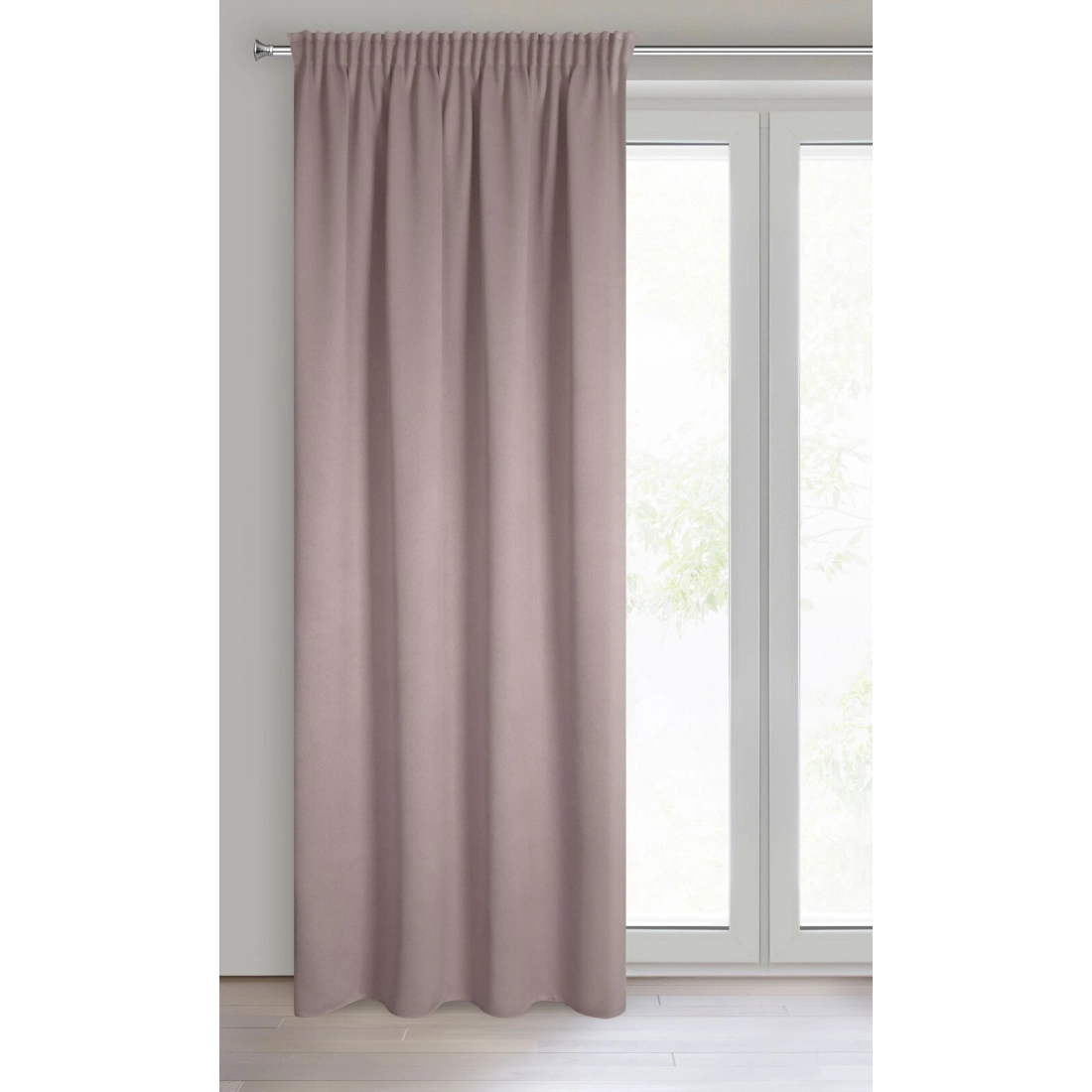 Záves 130x300 cm zatemňujúci pudrovo ružový na riasiacu pásku CARLO
