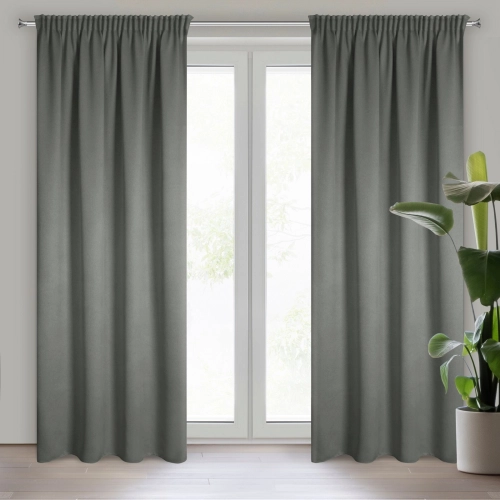 Záves 130x300 cm zatemňujúci sivý na riasiacu pásku CARLO