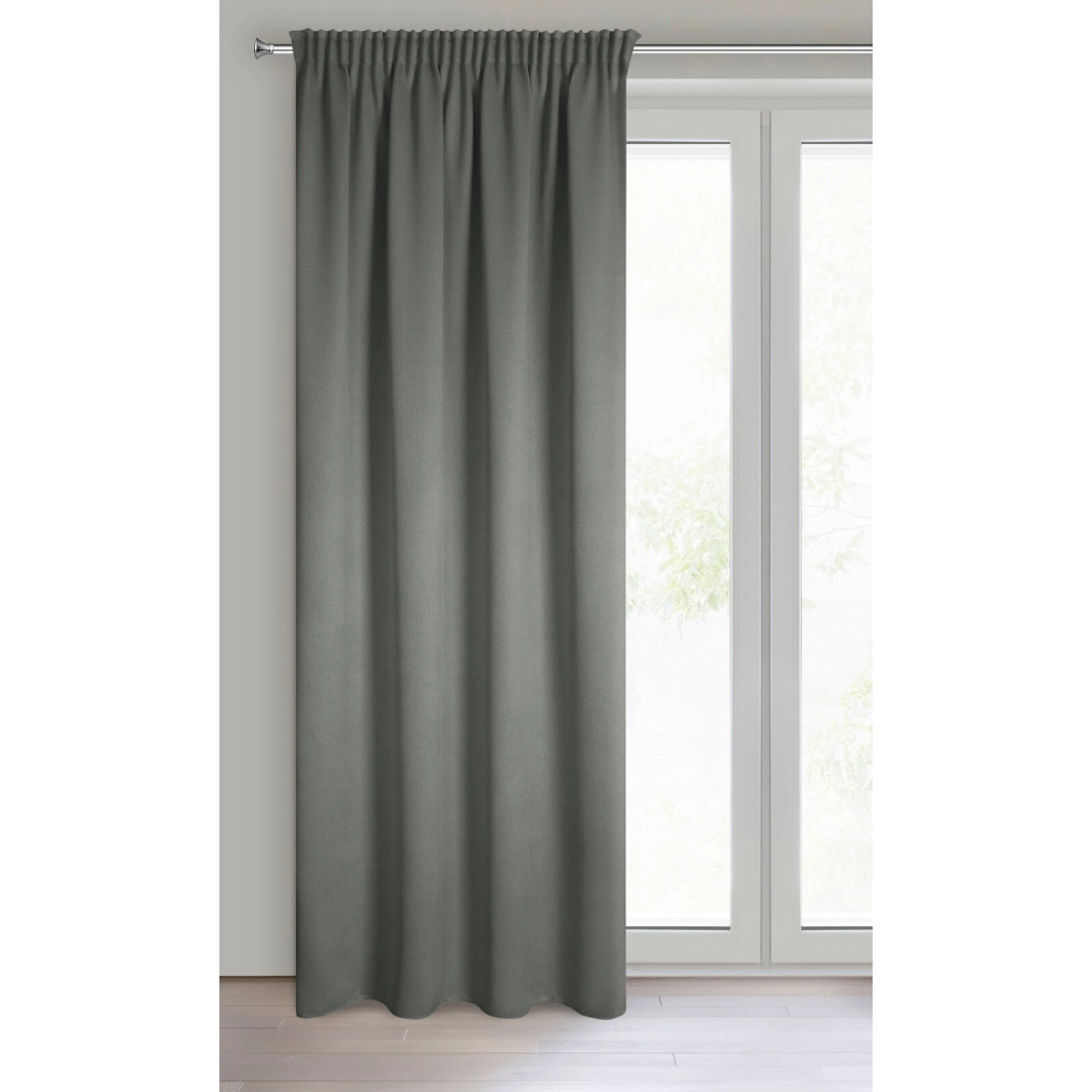 Záves 130x300 cm zatemňujúci sivý na riasiacu pásku CARLO