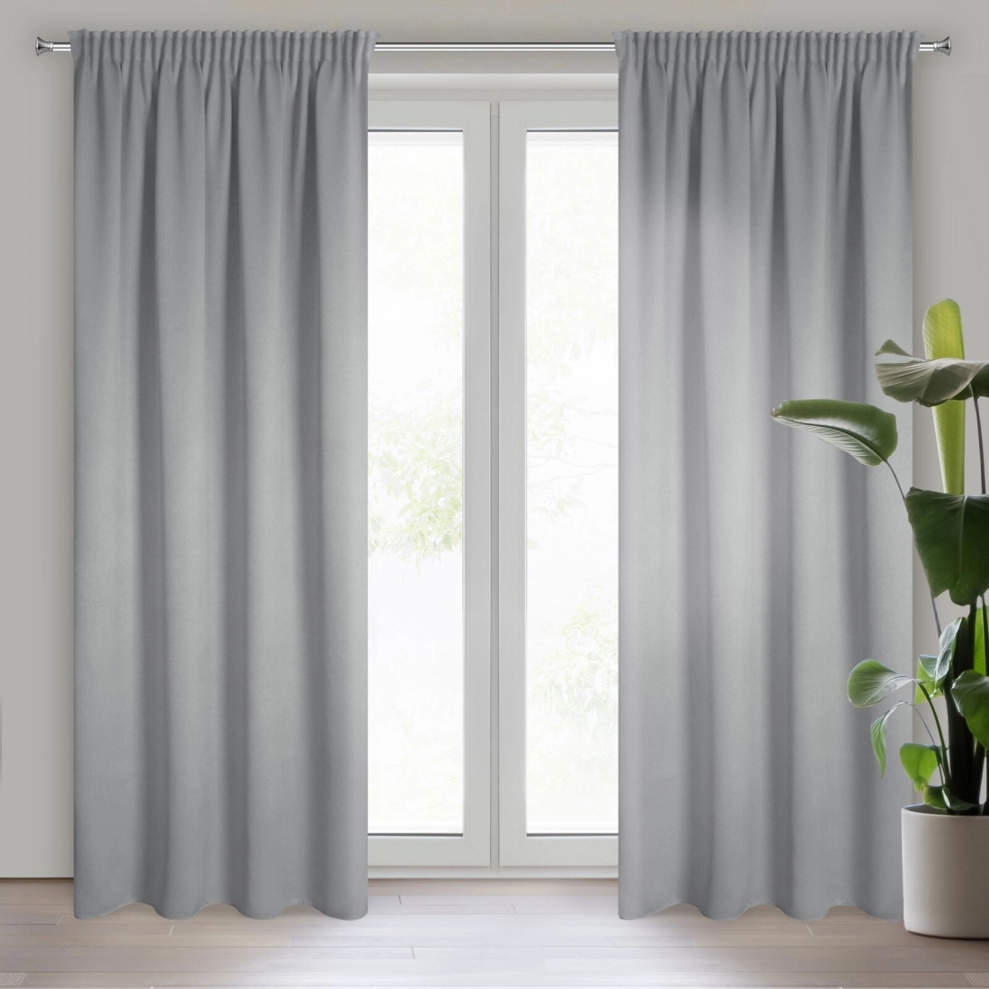 Záves 130x300 cm zatemňujúci strieborný na riasiacu pásku CARLO