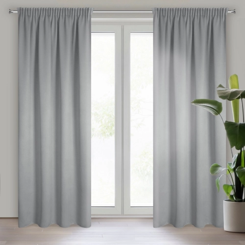 Záves 130x300 cm zatemňujúci strieborný na riasiacu pásku CARLO