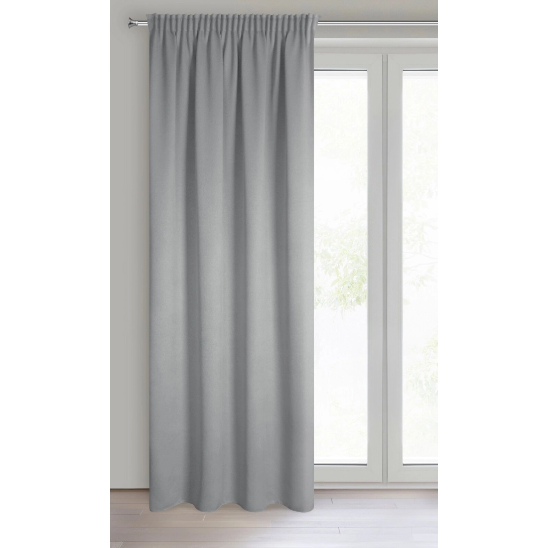 Záves 130x300 cm zatemňujúci strieborný na riasiacu pásku CARLO