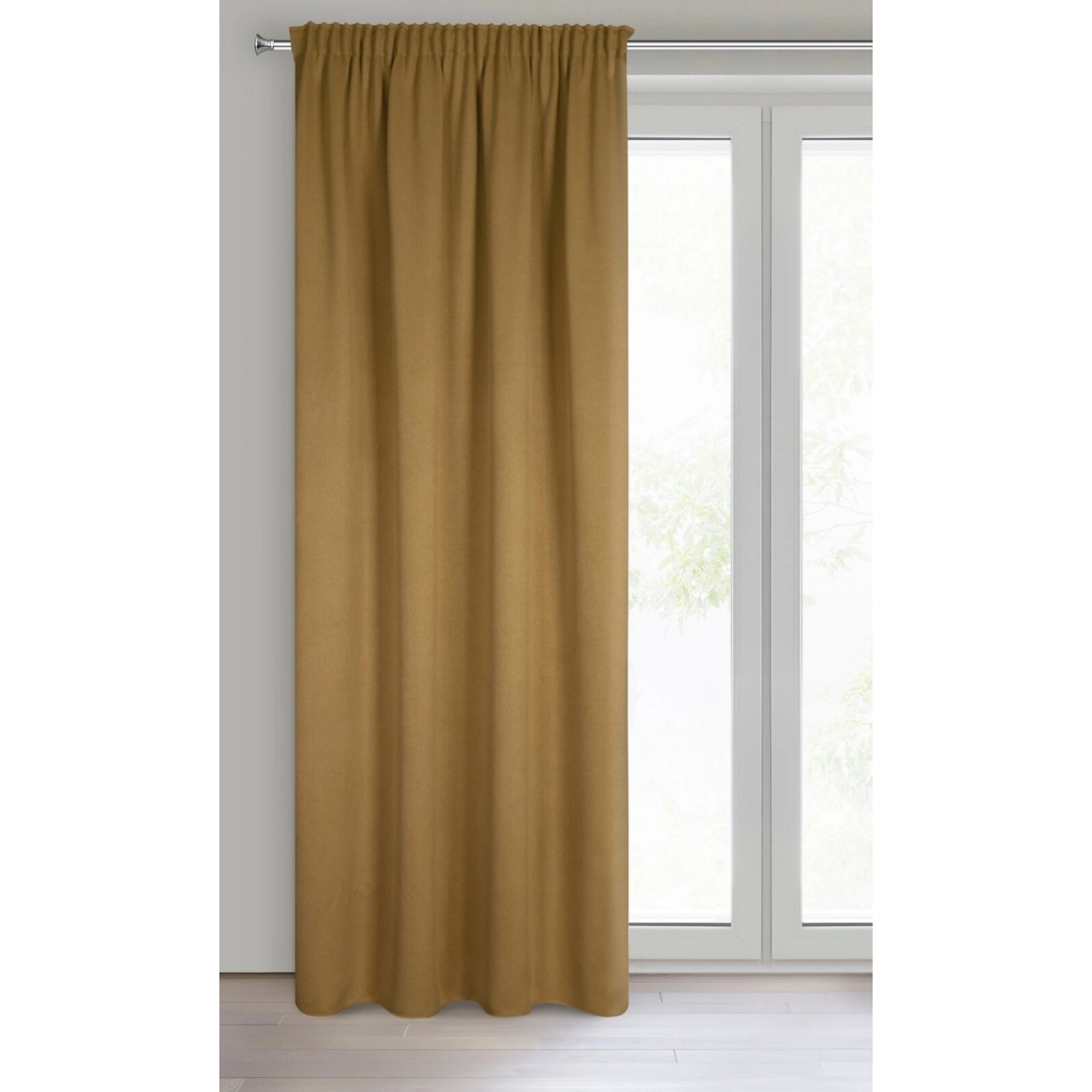 Záves 130x300 cm zatemňujúci štruktúrovaný medový na riasiacu pásku CARLO