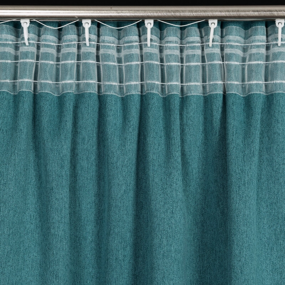Zatemňovací závěs 130x300 cm tmavě tyrkysový na řasicí pásku CARLO
