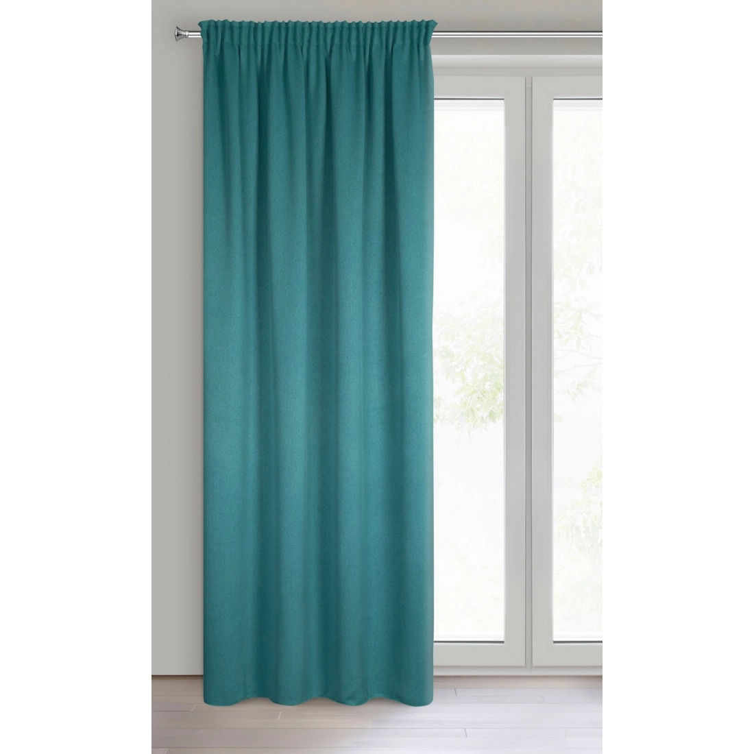 Zatemňovací závěs 130x300 cm tmavě tyrkysový na řasicí pásku CARLO