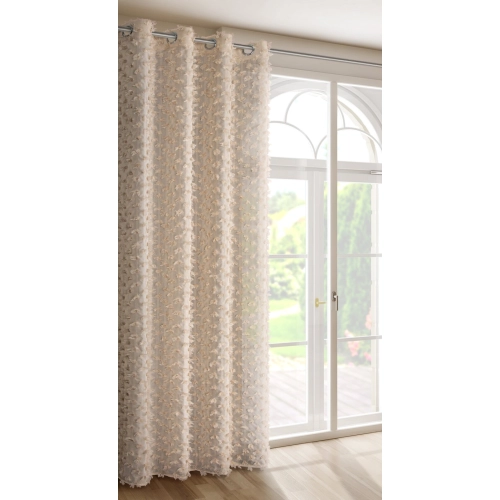 Záves 135x250 cm béžový šifónový na kovové krúžky AURELIA Eva Minge