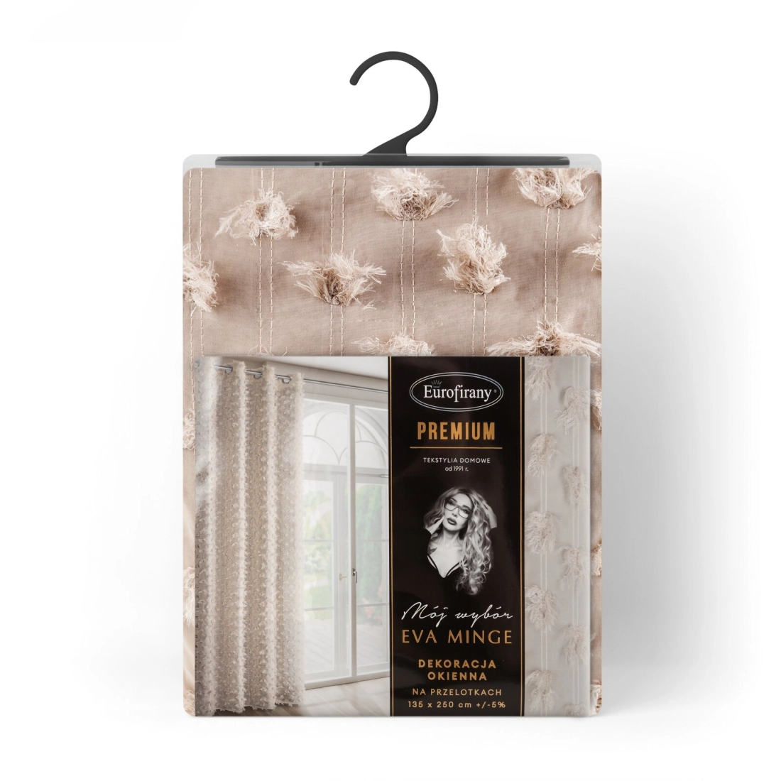 Záves 135x250 cm béžový šifónový na kovové krúžky AURELIA Eva Minge