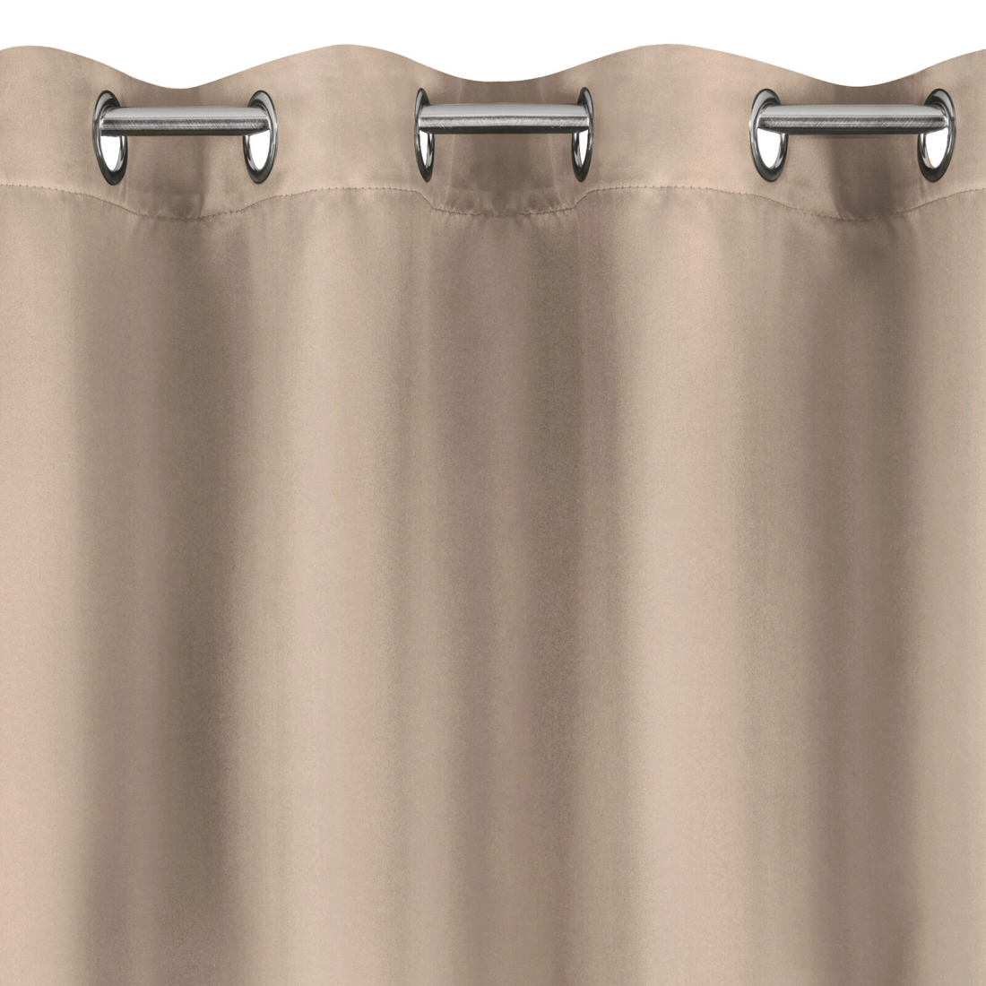 Záves 135x250 cm béžový zatemňovací matný na kovové krúžky LOGAN