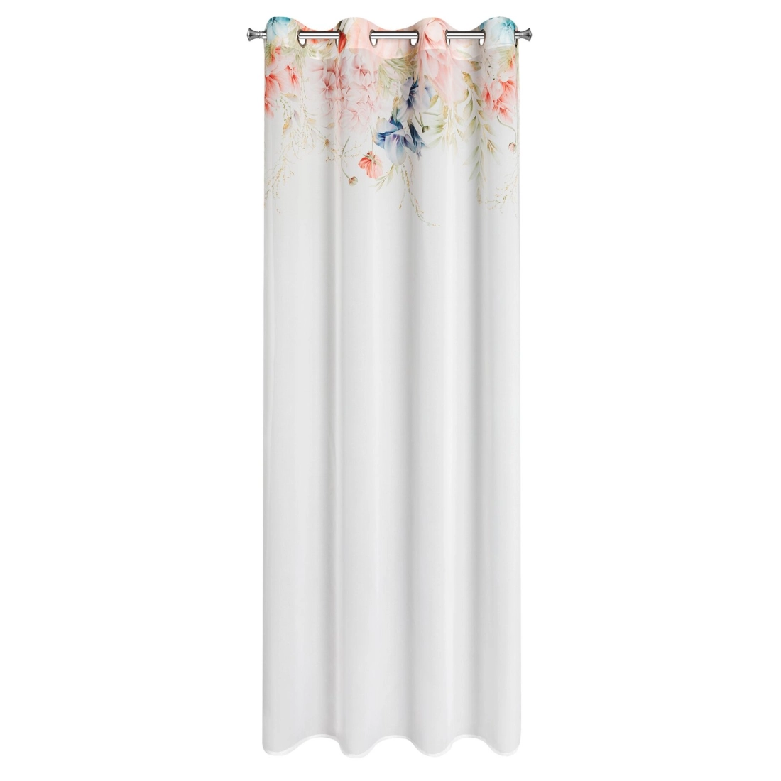 Záves 135x250 cm bielo-ružový etamínový na kovové krúžky ARLENA