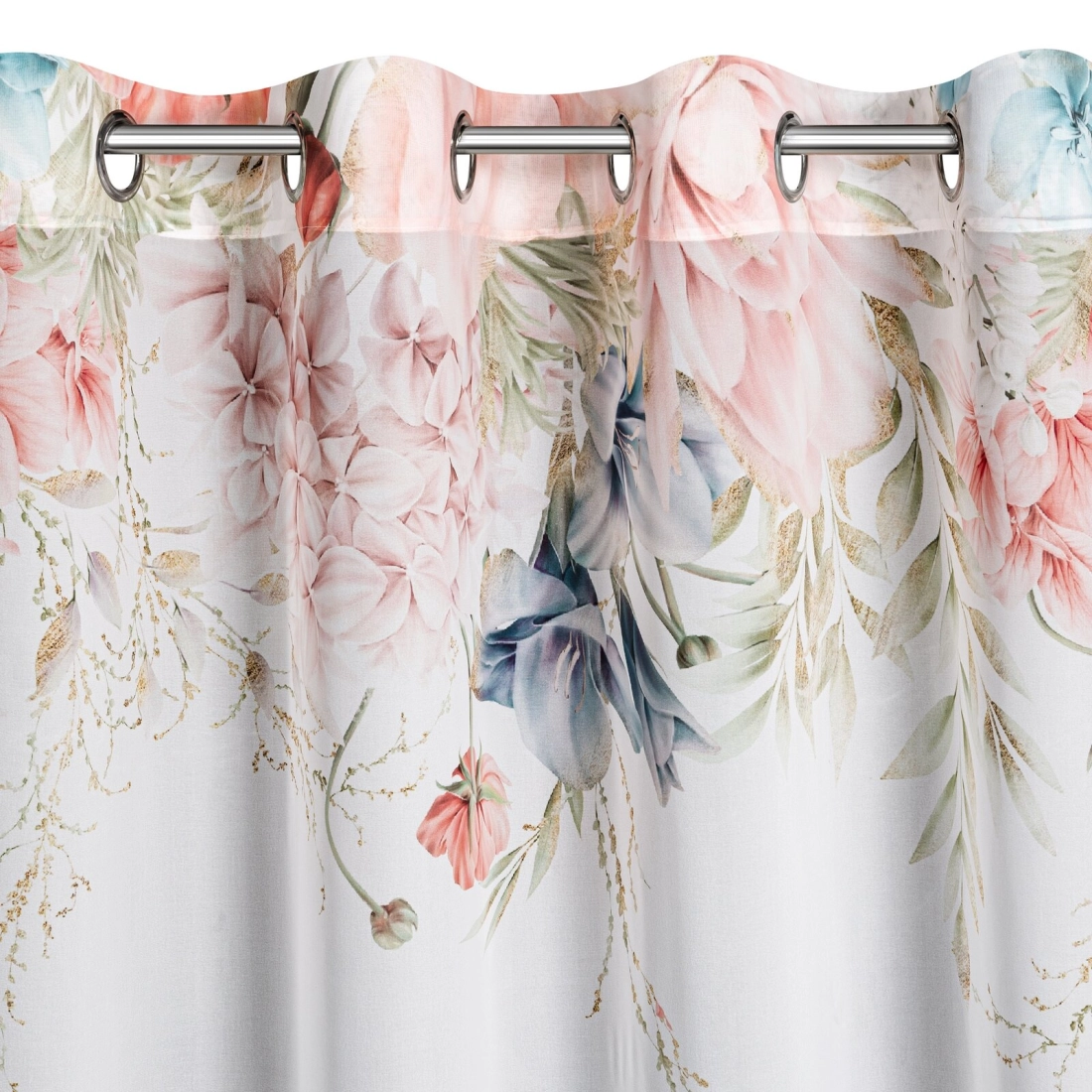 Záves 135x250 cm bielo-ružový etamínový na kovové krúžky ARLENA