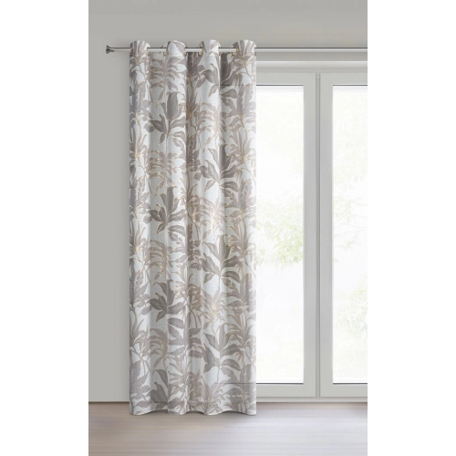 Záves 135x250 cm biely béžový na kovové krúžky ANELI