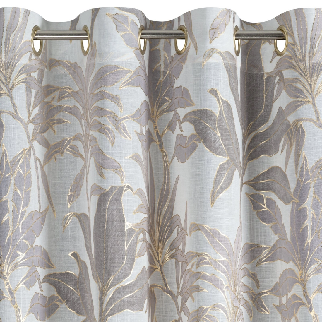 Záves 135x250 cm biely béžový na kovové krúžky ANELI