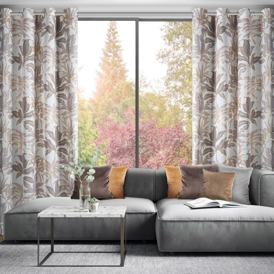 Záves 135x250 cm biely béžový na kovové krúžky ANELI