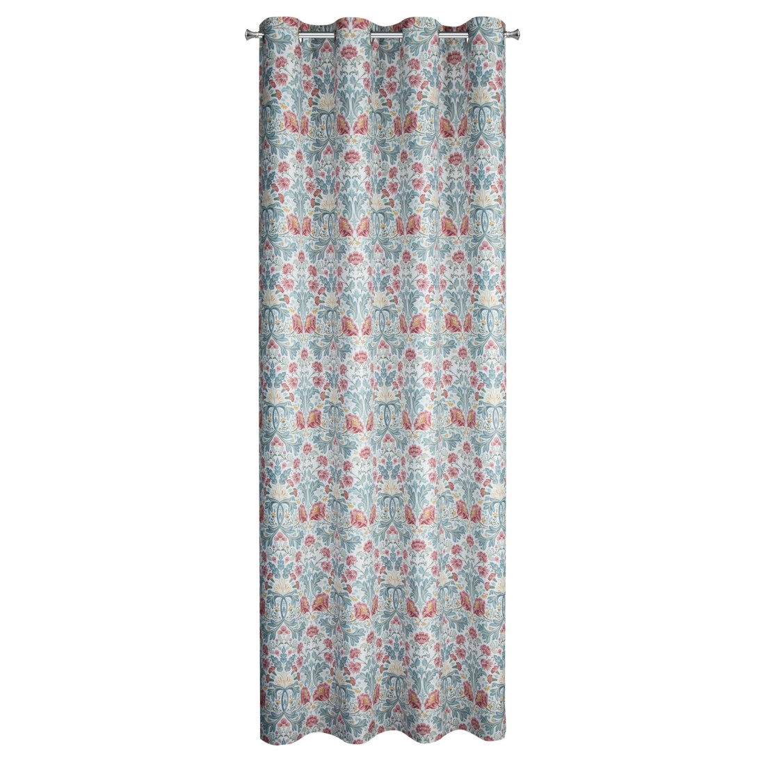 Záves 135x250 cm biely bordový na kovové krúžky ASHLEY