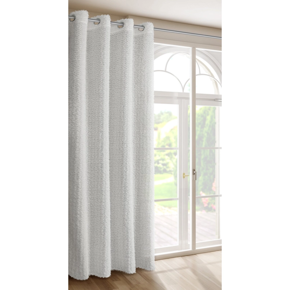 Záves 135x250 cm biely na kovové krúžky TIFFANY Eva Minge