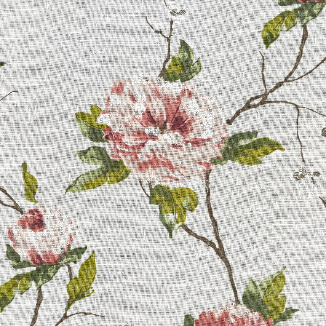 Záves 135x250 cm biely ružový na kovové krúžky RUTH