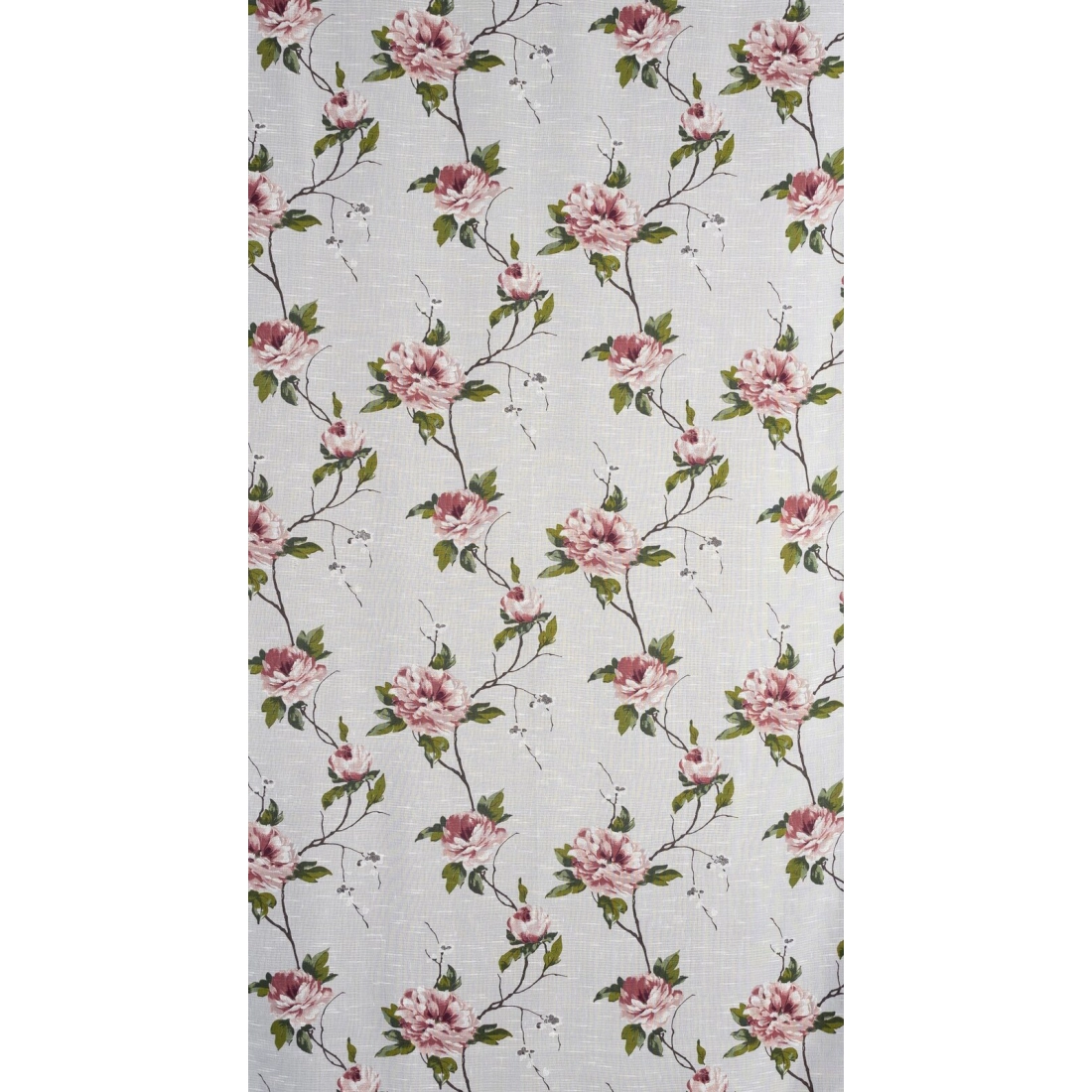 Záves 135x250 cm biely ružový na kovové krúžky RUTH