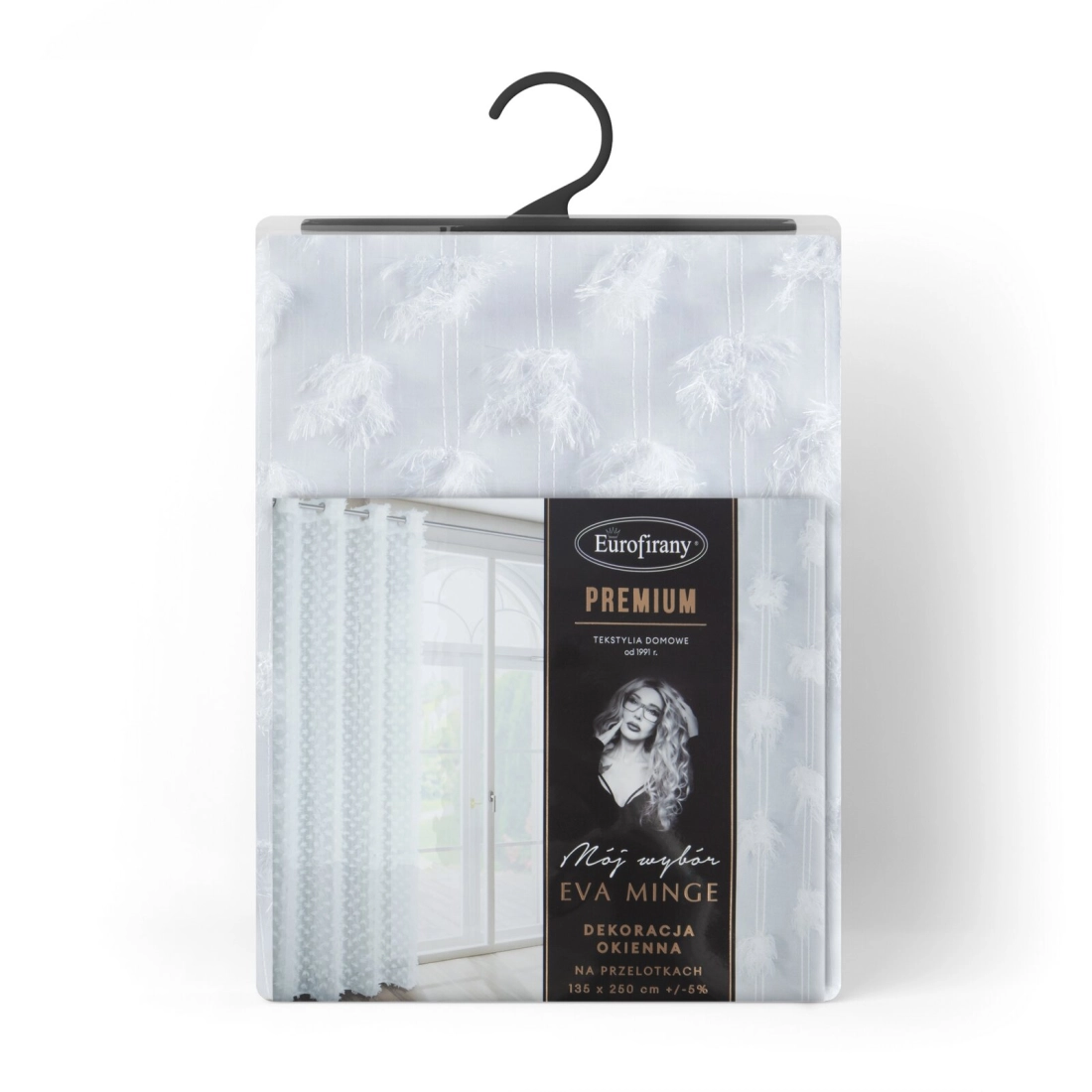 Záves 135x250 cm biely šifónový na kovové krúžky AURELIA Eva Minge