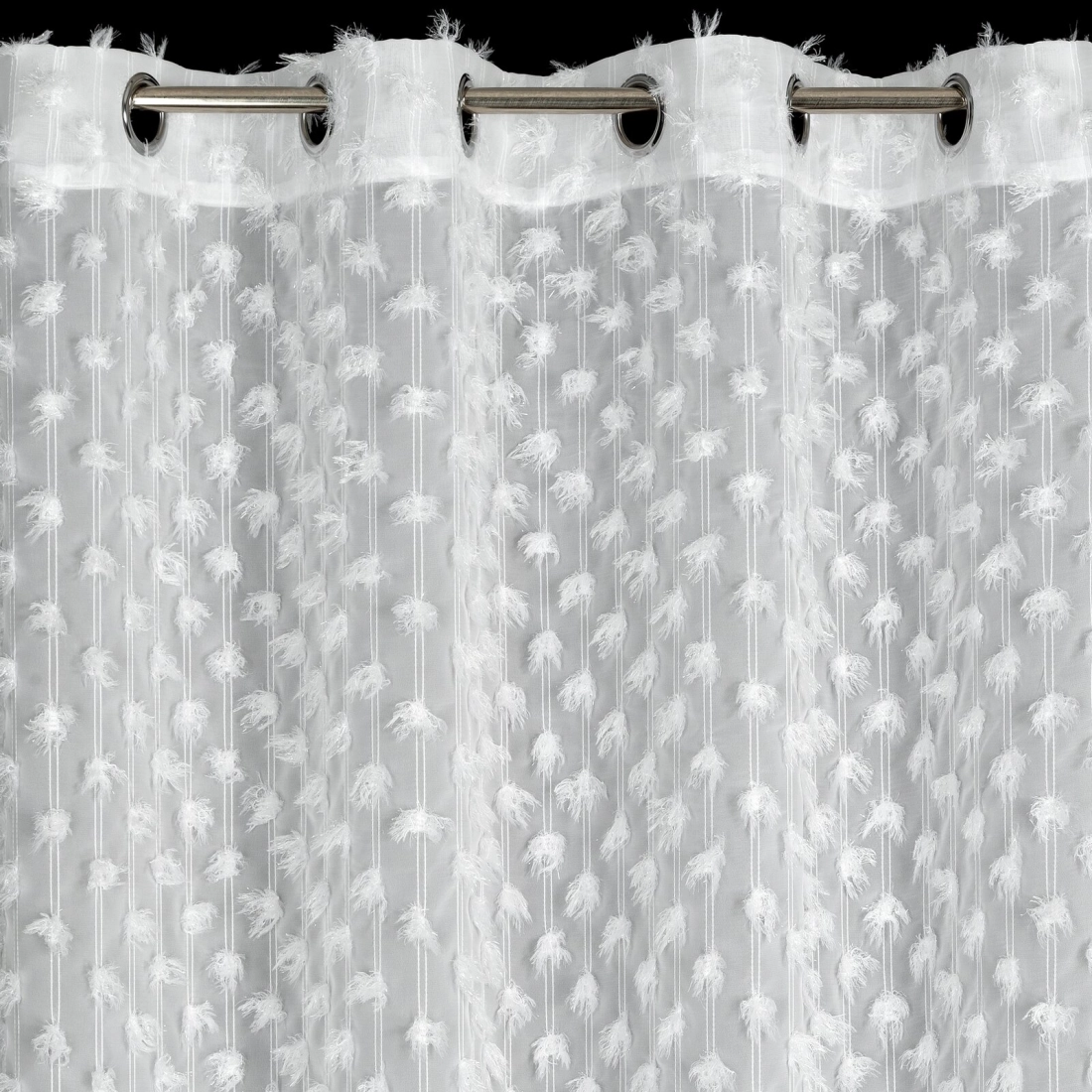 Záves 135x250 cm biely šifónový na kovové krúžky AURELIA Eva Minge