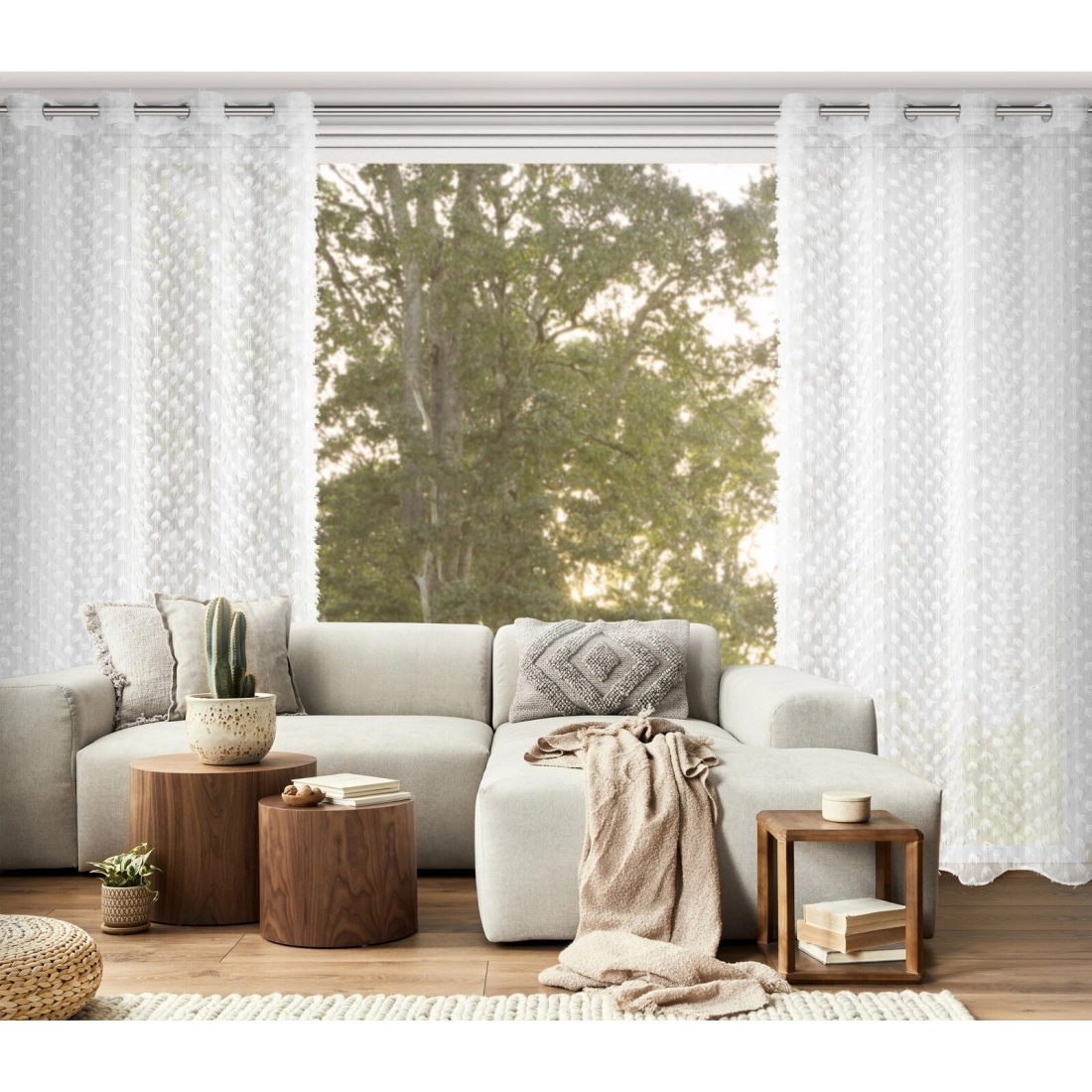 Záves 135x250 cm biely šifónový na kovové krúžky AURELIA Eva Minge