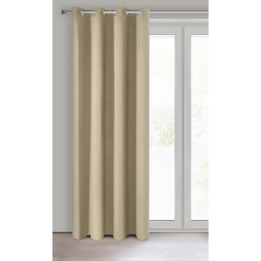 Závěs 135 x 250 cm blackout béžový na kovových kroužcích PARISA Design 91