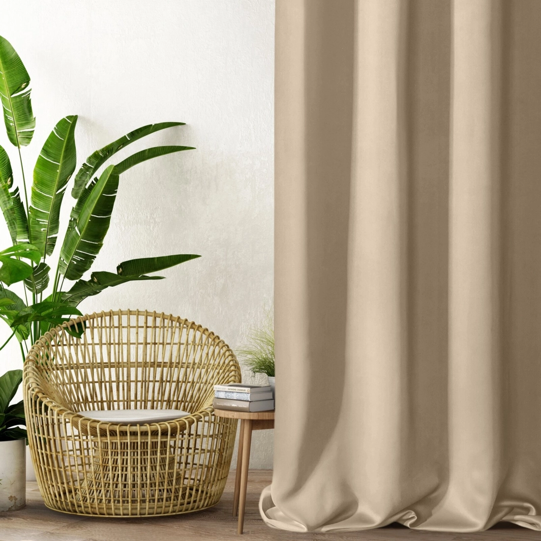 Závěs 135 x 250 cm blackout béžový na kovových kroužcích PARISA Design 91