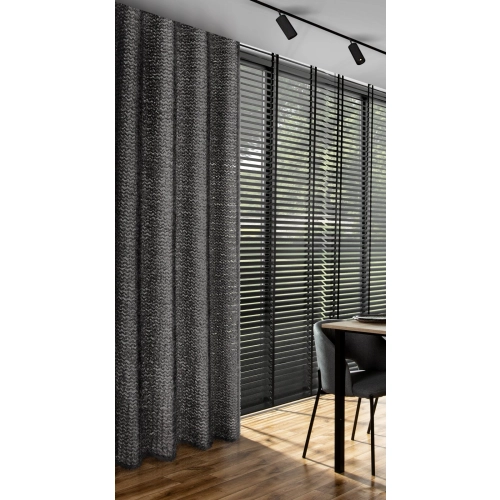 Záves 135x250 cm čierny na kovové krúžky TIFFANY Eva Minge