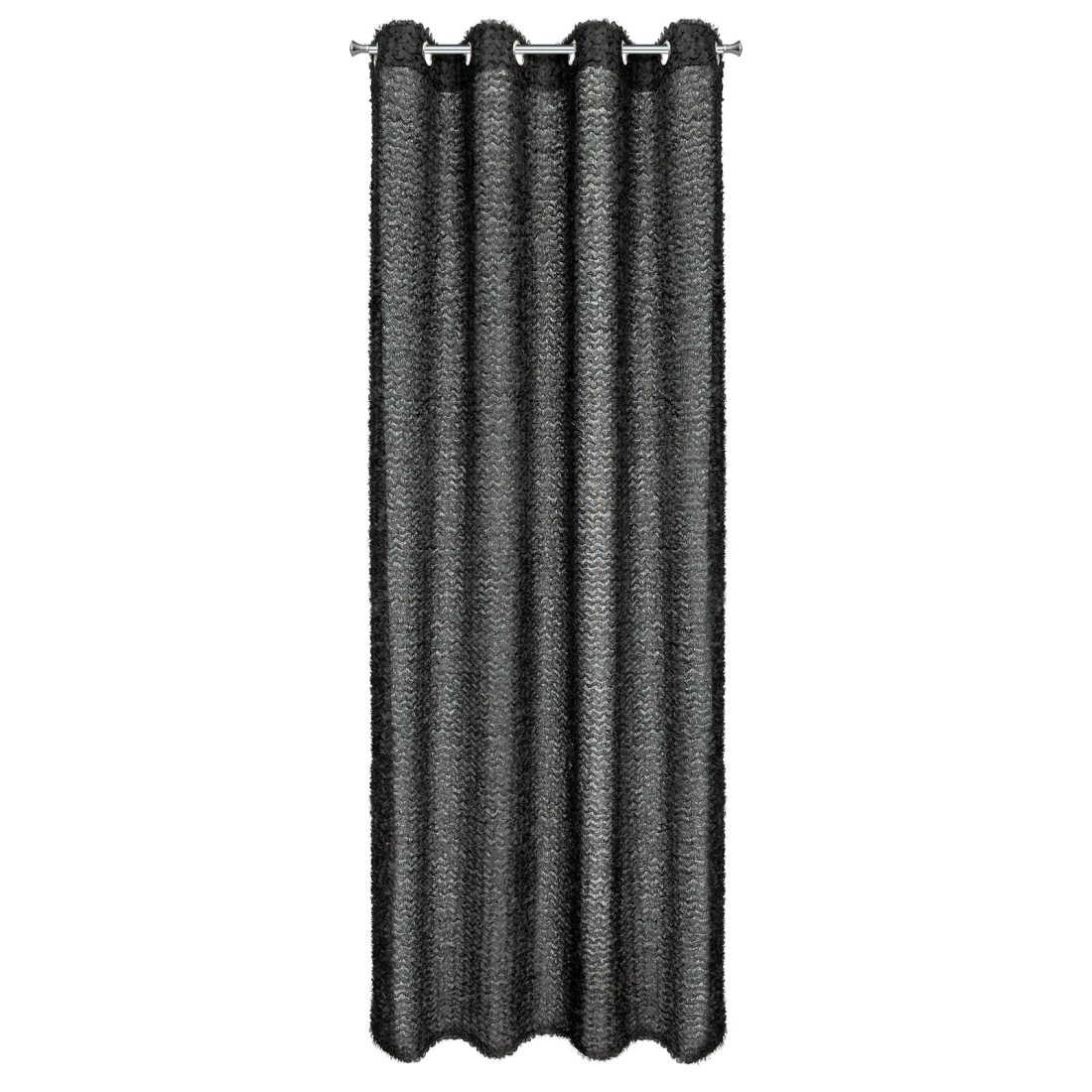 Záves 135x250 cm čierny na kovové krúžky TIFFANY Eva Minge