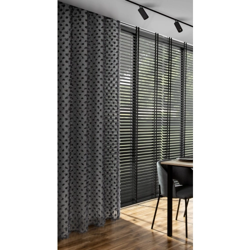 Záves 135x250 cm čierny šifónový na kovové krúžky AURELIA Eva Minge