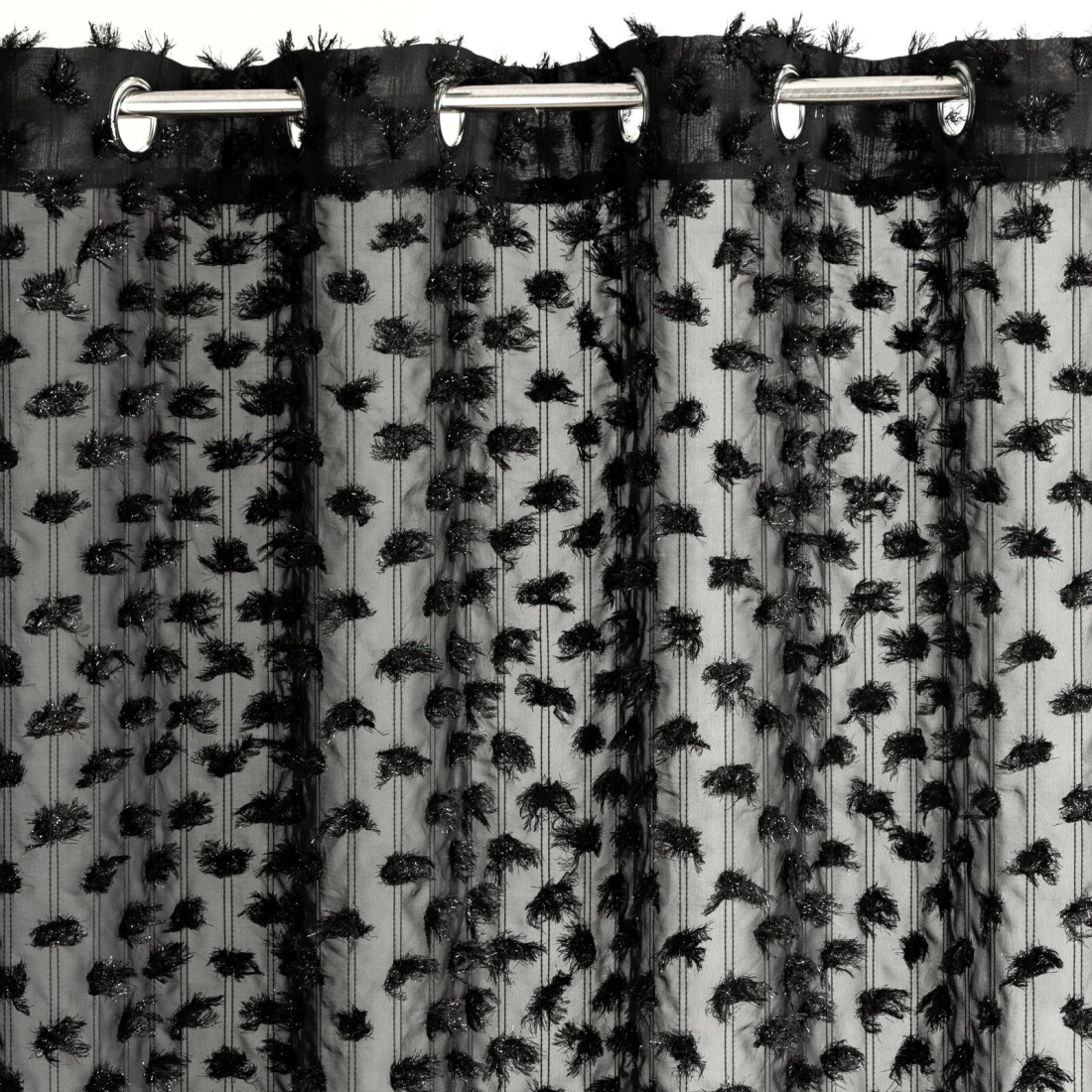 Záves 135x250 cm čierny šifónový na kovové krúžky AURELIA Eva Minge