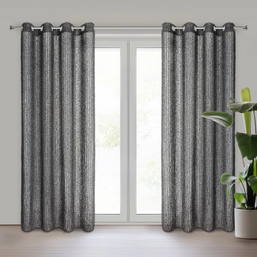 Záves 135x250 cm čierny šifónový na kovové krúžky SELMA Eva Minge