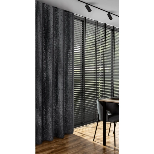 Záves 135x250 cm čierny šifónový na kovové krúžky SELMA Eva Minge