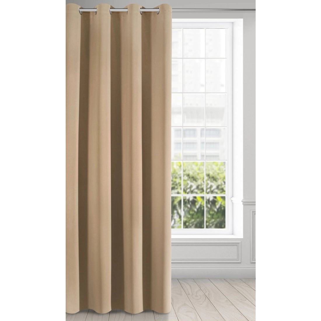 Záves 135x250 cm matný béžový na kovové krúžky ADLEY