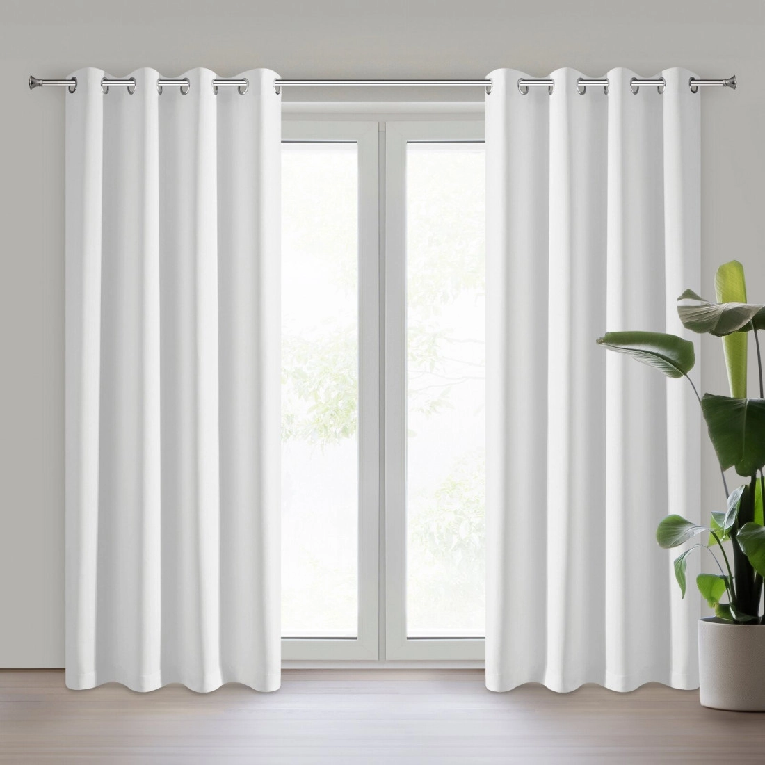 Záves 135x250 cm matný biely na kovové krúžky ADLEY