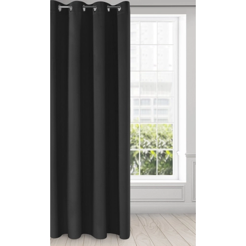Záves 135x250 cm matný čierny na kovové krúžky ADLEY