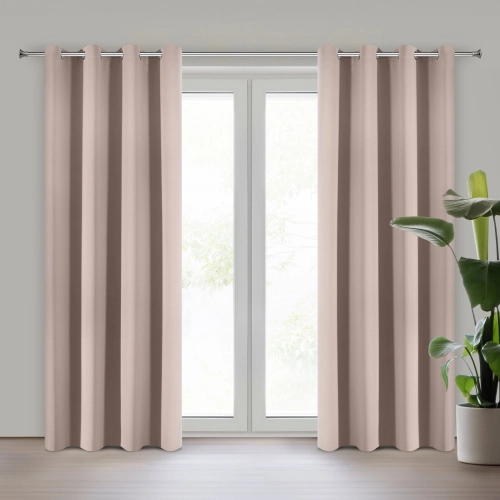 Záves 135x250 cm matný ružový na kovové krúžky ADLEY