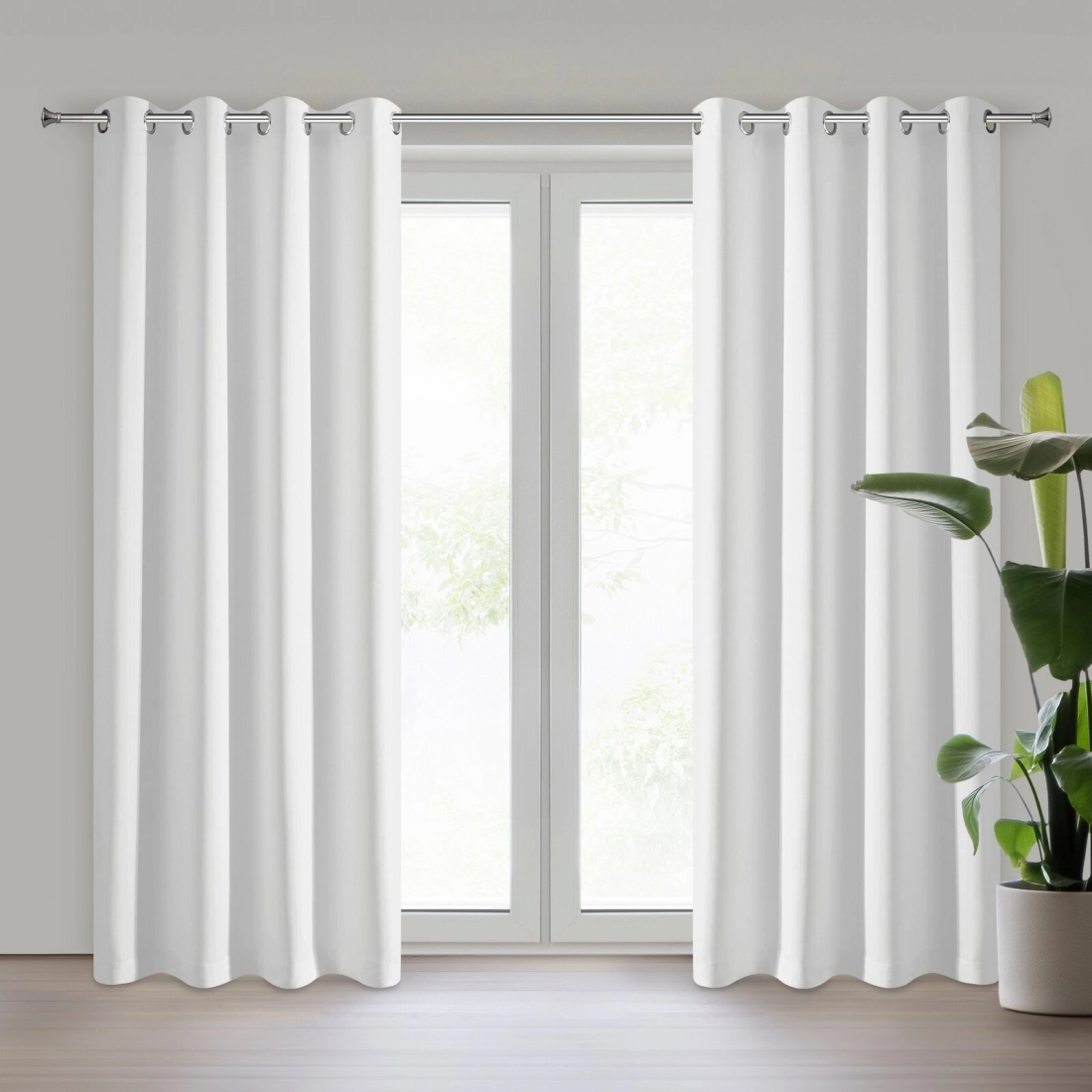 Záves 135x250 cm matný zatemňovací biely na kovové krúžky BLACKOUT