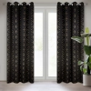 Závěs 135 x 250 cm, polyester, černý se zlatým geometrickým vzorem, na kovových kroužcích ABELLA