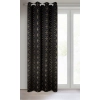 Závěs 135 x 250 cm, polyester, černý se zlatým geometrickým vzorem, na kovových kroužcích ABELLA