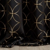 Závěs 135 x 250 cm, polyester, černý se zlatým geometrickým vzorem, na kovových kroužcích ABELLA
