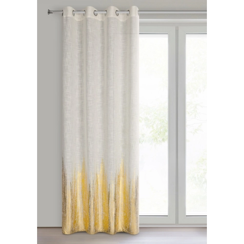 Záves 135x250 cm prírodný so zlatistou potlačou na kovové krúžky IMANI