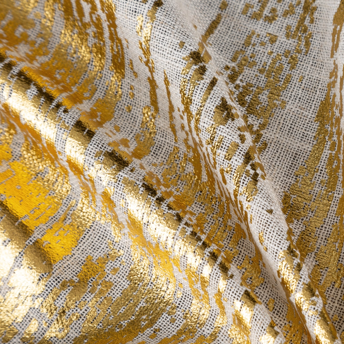 Záves 135x250 cm prírodný so zlatistou potlačou na kovové krúžky IMANI