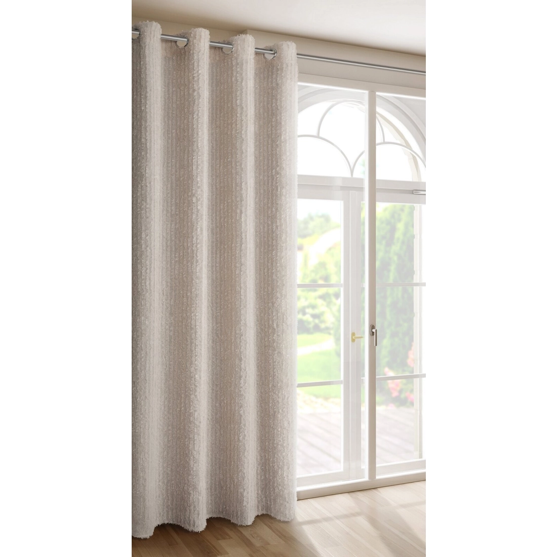 Záves 135x250 cm šifónový béžový na kovové krúžky SELMA Eva Minge