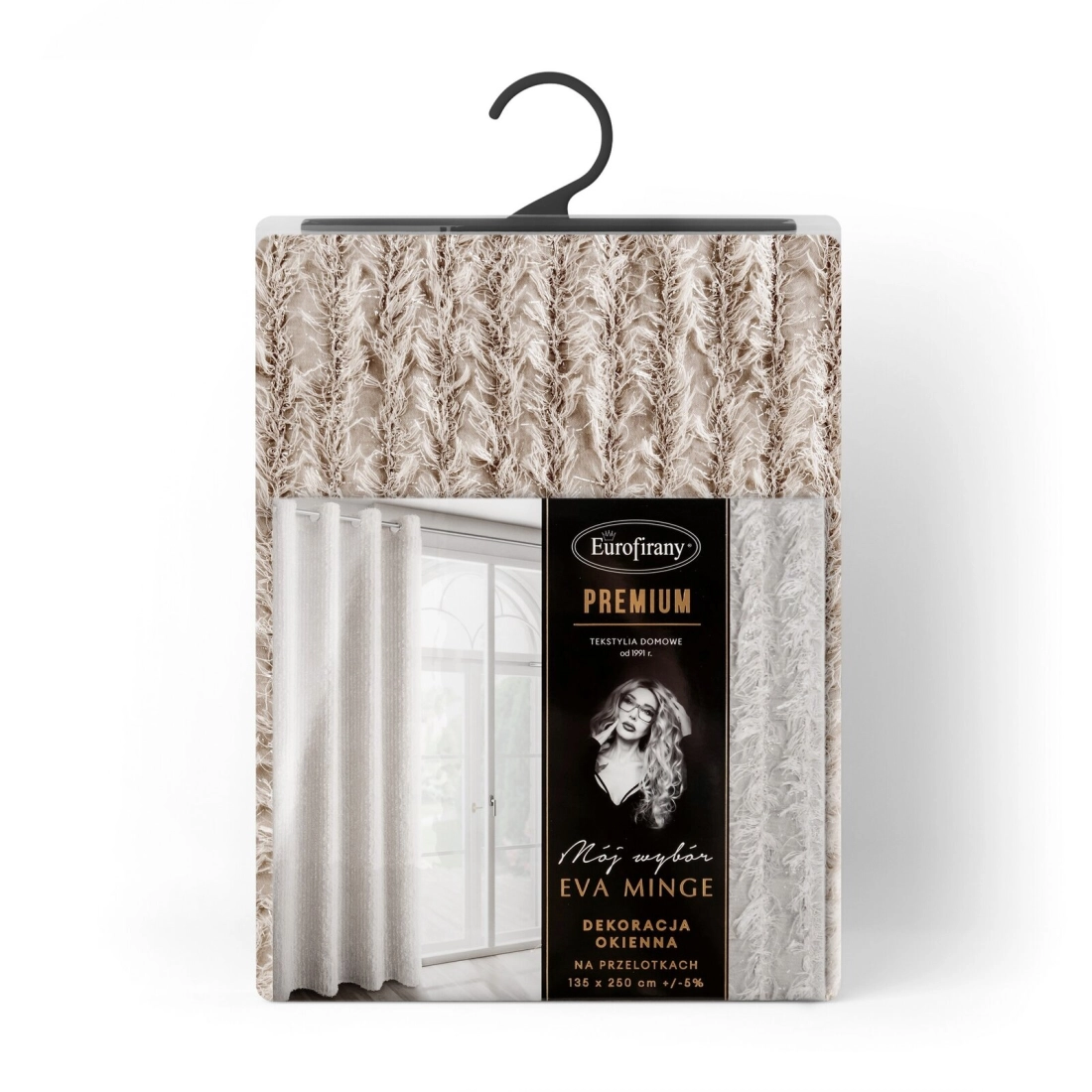 Záves 135x250 cm šifónový béžový na kovové krúžky SELMA Eva Minge