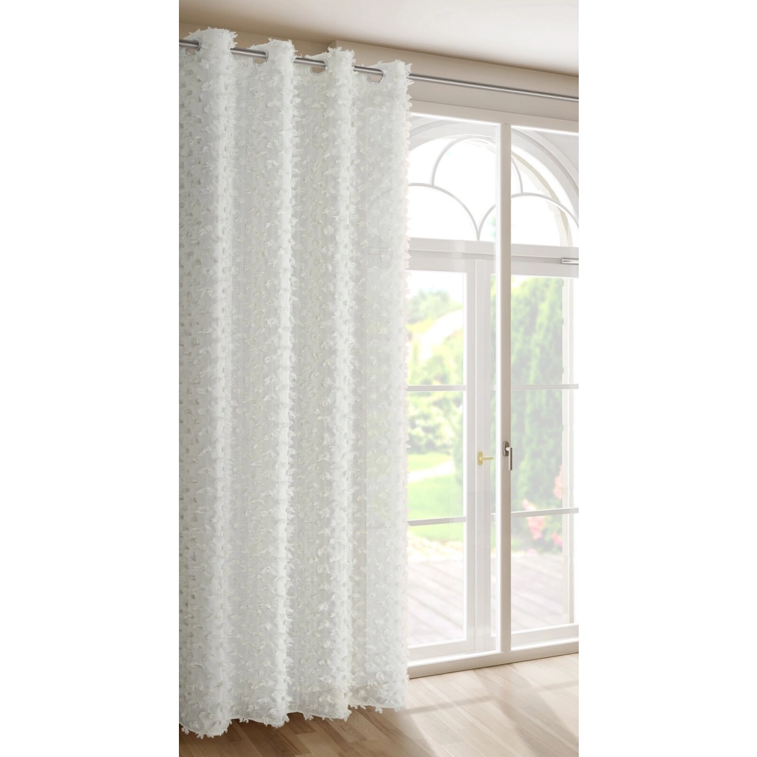 Záves 135x250 cm šifónový krémový na kovové krúžky AURELIA Eva Minge