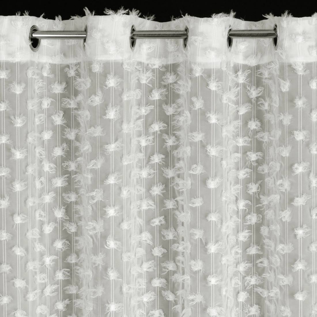 Záves 135x250 cm šifónový krémový na kovové krúžky AURELIA Eva Minge