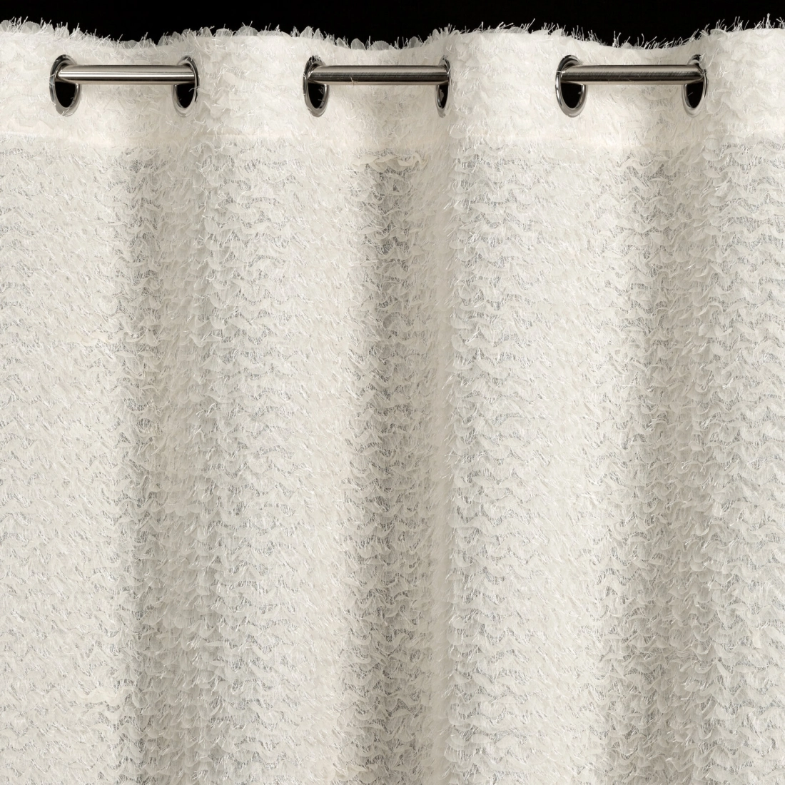 Záves 135x250 cm šifónový krémový na kovové krúžky TIFFANY Eva Minge