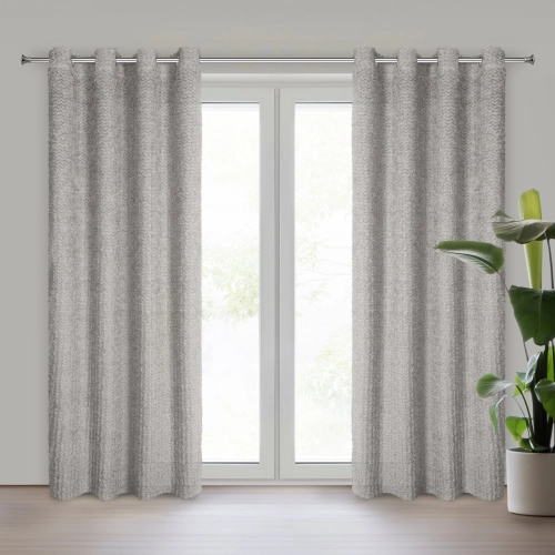 Záves 135x250 cm strieborný na kovové krúžky TIFFANY Eva Minge