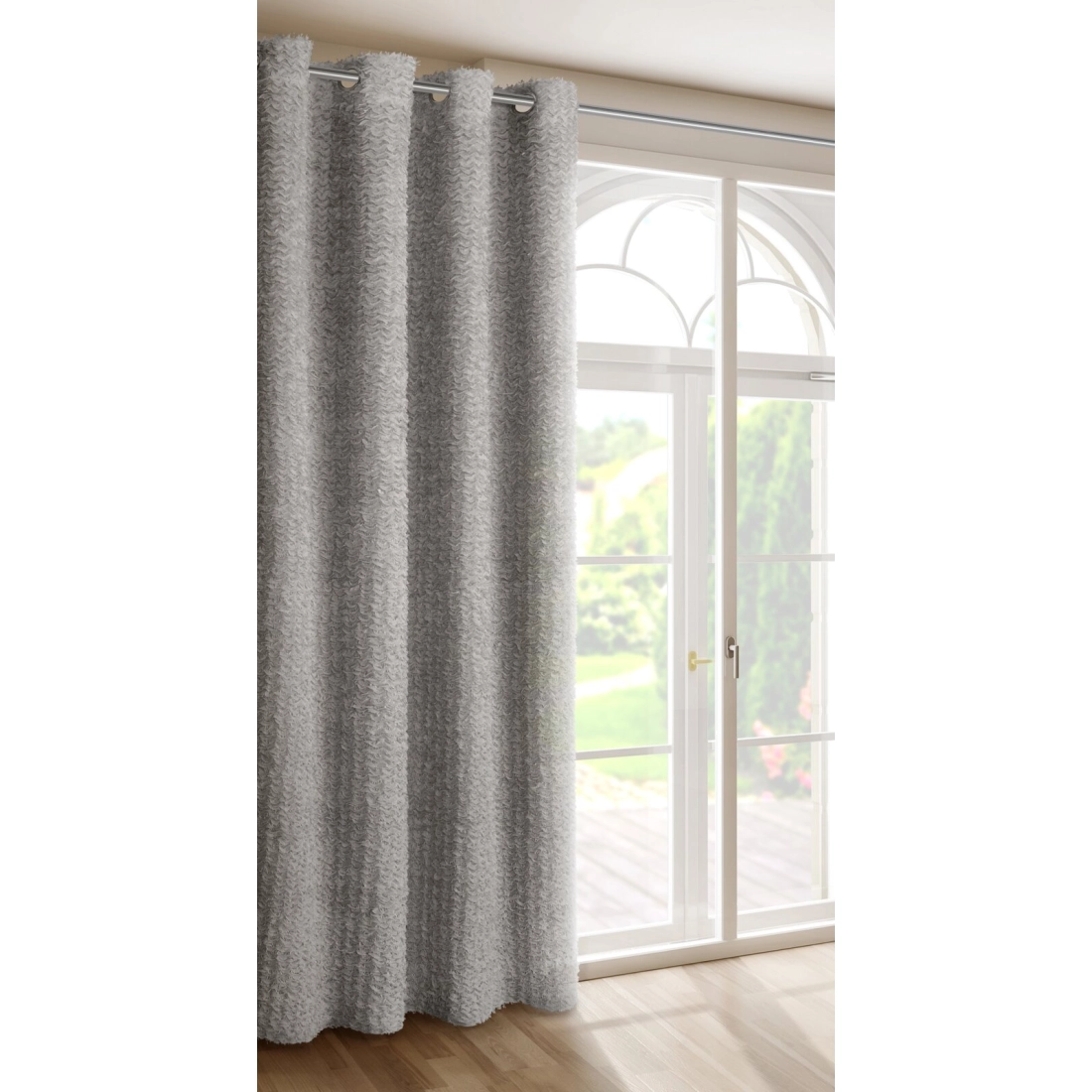 Záves 135x250 cm strieborný na kovové krúžky TIFFANY Eva Minge