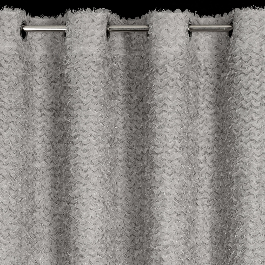 Záves 135x250 cm strieborný na kovové krúžky TIFFANY Eva Minge